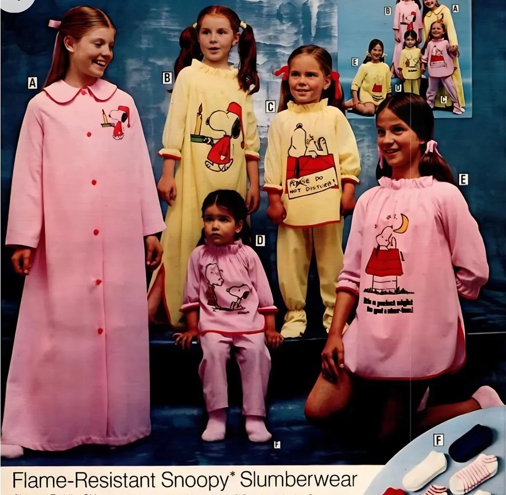 Mid 1970s: Flame retardants banned in PJs